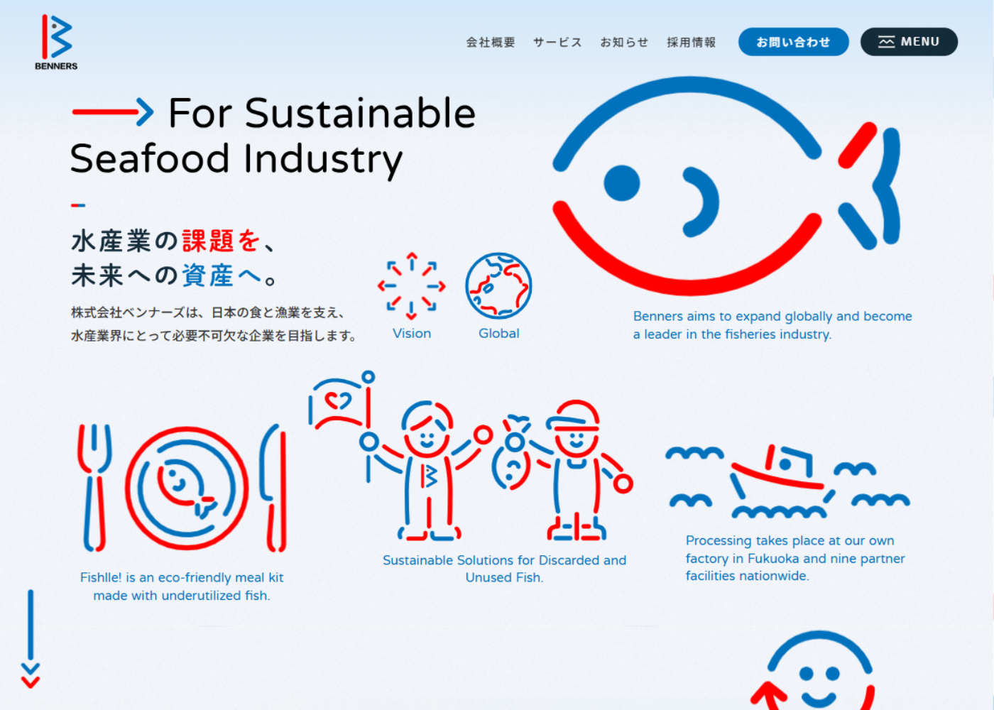 株式会社ベンナーズ | 水産業界に関わるすべての人を豊かにする、  新たな水産インフラの構築を目指します。